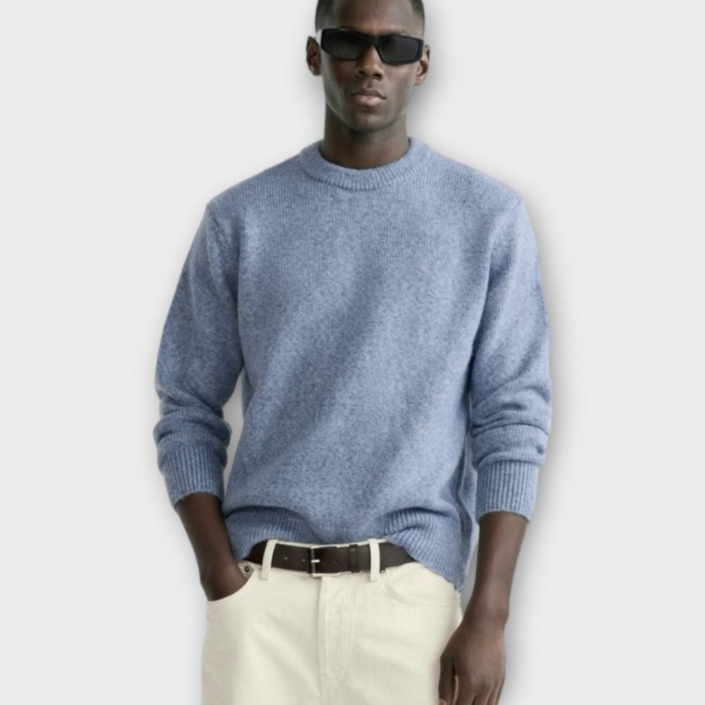 ZARA Alpaca Wool Blend Crew Neck Sweater Size L